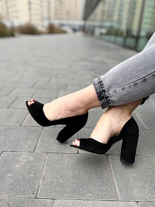 Туфлі жіночі SEE SEVEN чорні натуральна замша каблук 10 см (288/9534) Коломыя - изображение 2