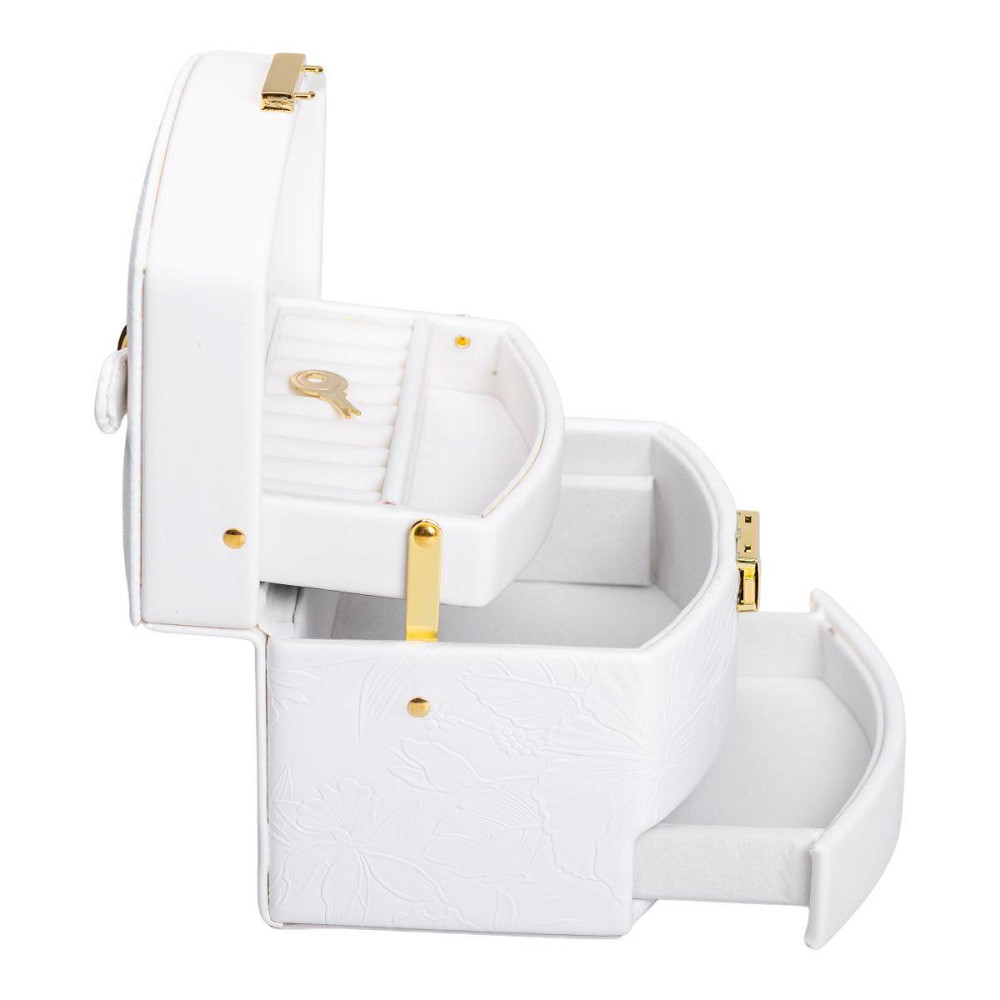 Шкатулка для украшений из эко кожи 3 яруса с замком органайзер для ювелирных изделий HP-5-23W Киев - изображение 4