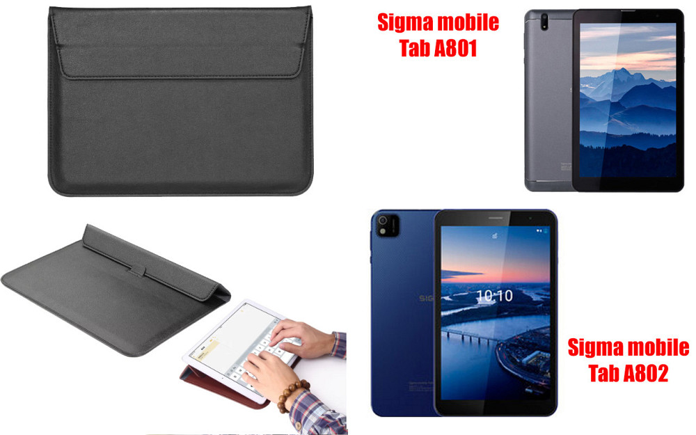 Чохол-конверт VitoCase для Sigma mobile Tab A801, Tab A802, з функцією підставки для планшета Чорний Київ - фото 1