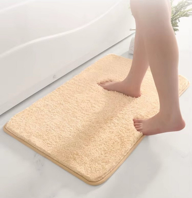 Коврик для ванной комнаты и душа коврик для ног в душевую,микрофибра, атискользящий размер 40х60 см,бежевый Каменец-Подольский - изображение 1