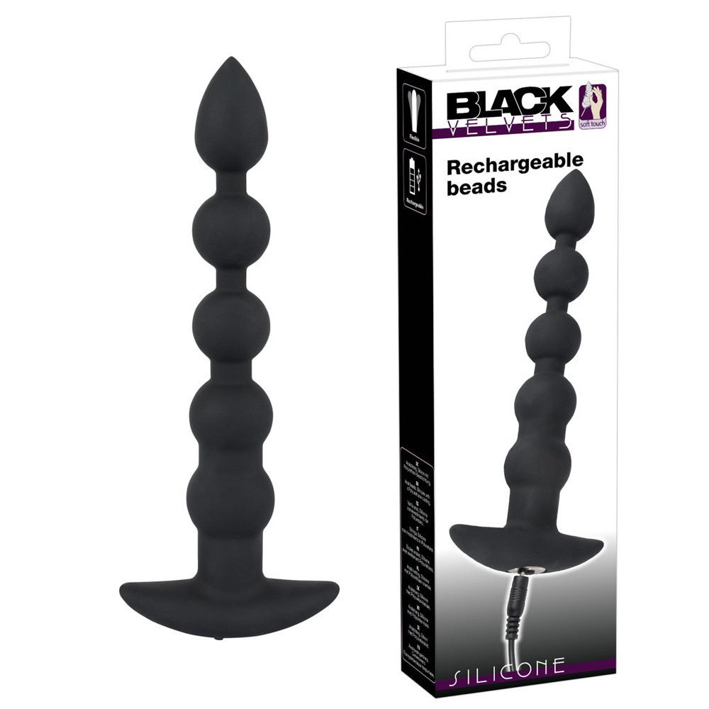 Анальный стимулятор - Black Velvets Rechargeable Beads Sex Aura Киев - изображение 1