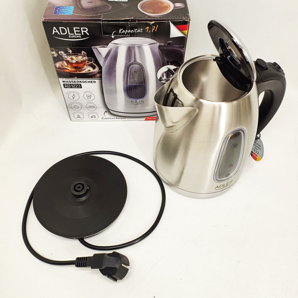 Потужний чайник для кип'ятіння Adler AD 1223 1.7л 2200Вт, Електрочайник з індикатором включення TH-10 Львів - фото 9