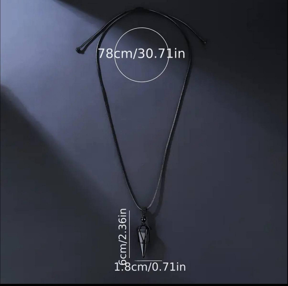 Подвеска из натурального обсидиана – энергетический кулон на шнурке Киев - изображение 5