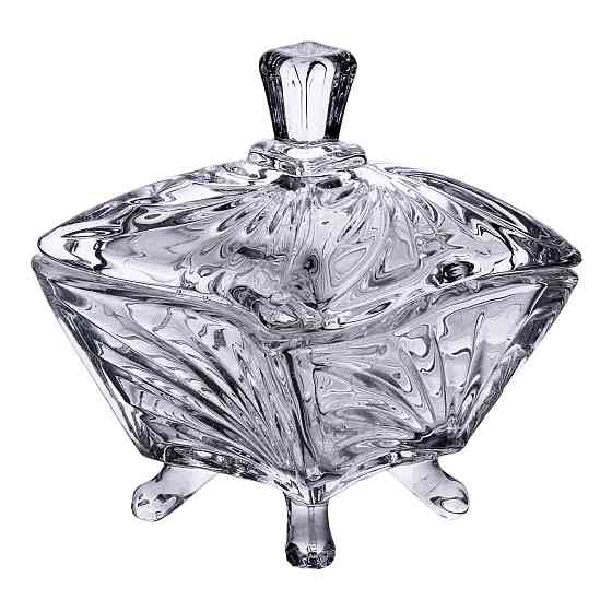 Yiwu Цукорниця з кришкою 7.5×7.5×9 см ваза цукорниця скляна HP-4-117 Коломыя
