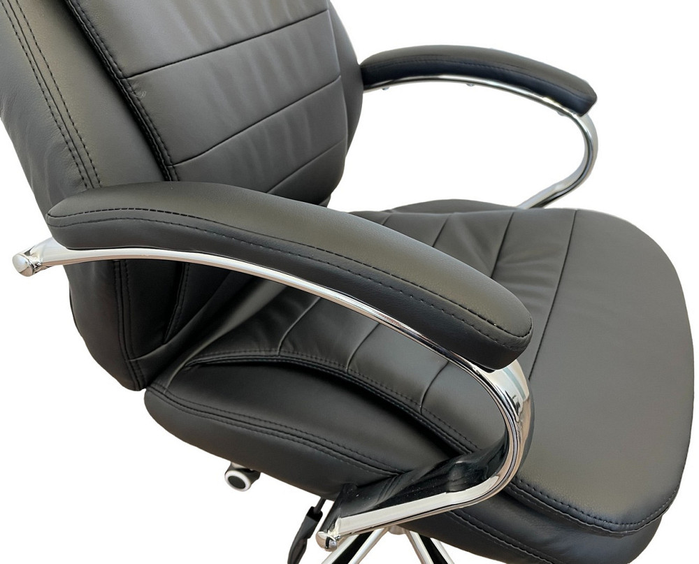 Офисное кресло руководителя Tehforward Valensia хром Anyfix Черный Киев - изображение 3