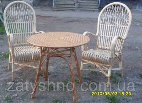 Меблі з лози 2 крісла та 1 стіл Київ - фото 1