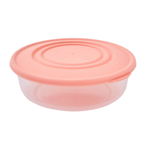 Контейнер для харчових продуктів 1,7л круглий прозорий/абрикосовий Алеана Житомир - фото 1