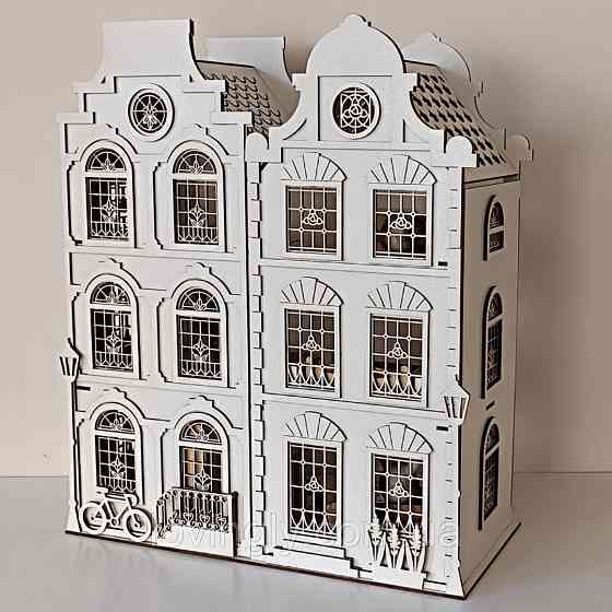 Ажурний ляльковий будиночок 45 см з повним набором меблів 16 одиниць. Ірпінь