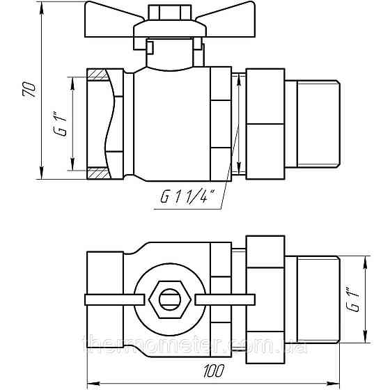 Кран кульовий ARCO 1″ SENA 154105 прямий з американкою (754105) Киев