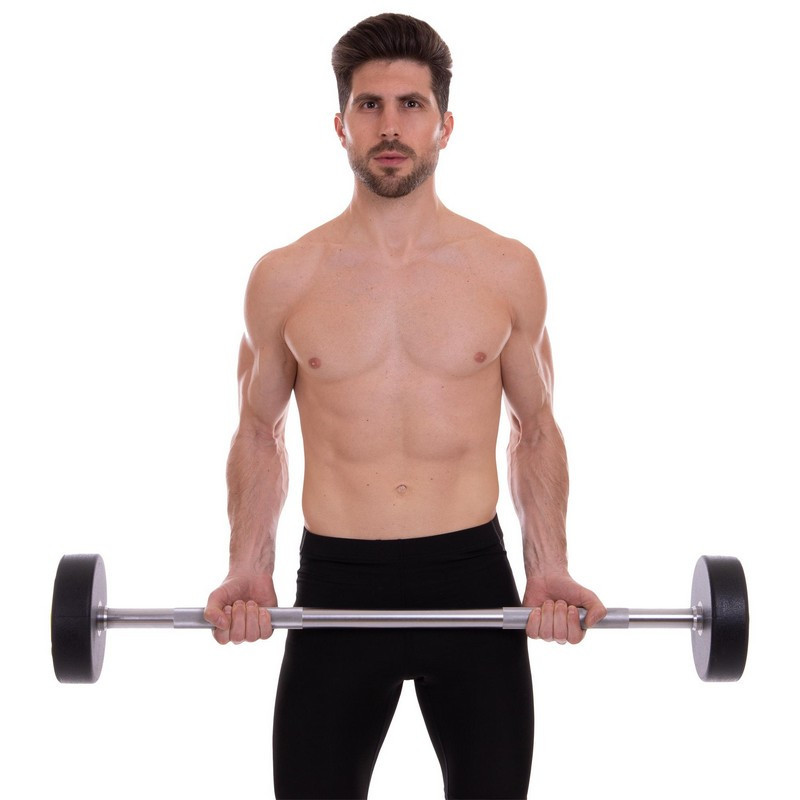 Штанга фіксована пряма поліуретанова Zelart 2689-30 довжина 107 см 30 кг Київ - фото 7