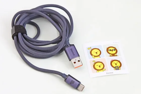 Кабель USB - Type-C 100 Вт 2.0м Baseus Crystal Shine тканальний круглий чорний Вінниця