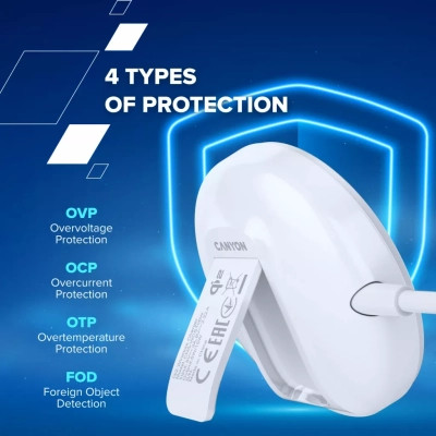 Зарядное устройство Canyon wireless charger WS-105 15W Qi2 White (CNS-WCS105W) Винница - изображение 3