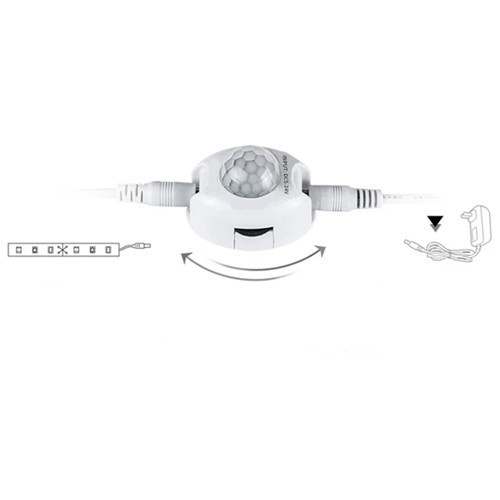 Інфрачервоний датчик руху PIR 5-24В 5А для LED стрічки 30-600с 120° 3-5м автоматичний вимикач 48x35x31мм Київ - фото 4