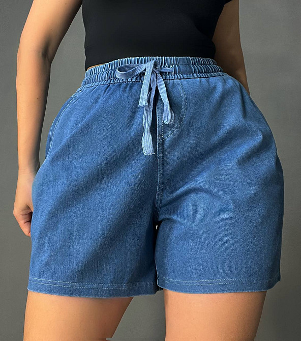 Шорты женские джинсовые Kenalin 460-4 тенсель тонкие короткие на резинке синие, синий, 2XL, 2XL, 90 см, 120 см Киев - изображение 17
