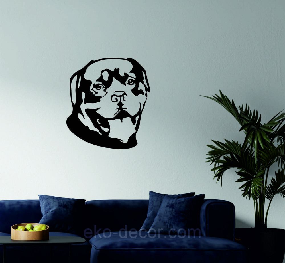 Декоративное настенное Панно «Ротвелер», Декор на стену 70*70 см, Черный Киев - изображение 2