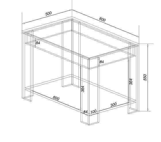 Стол журнальный Квант-2, Дуб Аппалачи, 800/500/550 Львов