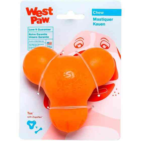 West Paw Tux Treat Toy (Вест Пав Тукс) игрушка для собак с отверстием для лакомств Большой - 13 см., Оранжевый Запорожье