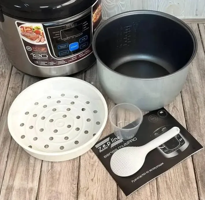 Мультиварка Zepline 6 л 1800 Вт з 14 програмами, тефлоновим покриттям, таймером та відстрочкою старту Одеса - фото 10