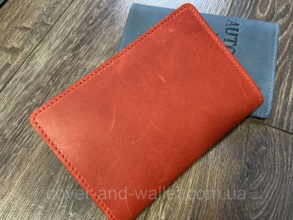 Жіноча червона шкіряна обкладинка для водійських документів ST Leather Київ - фото 5