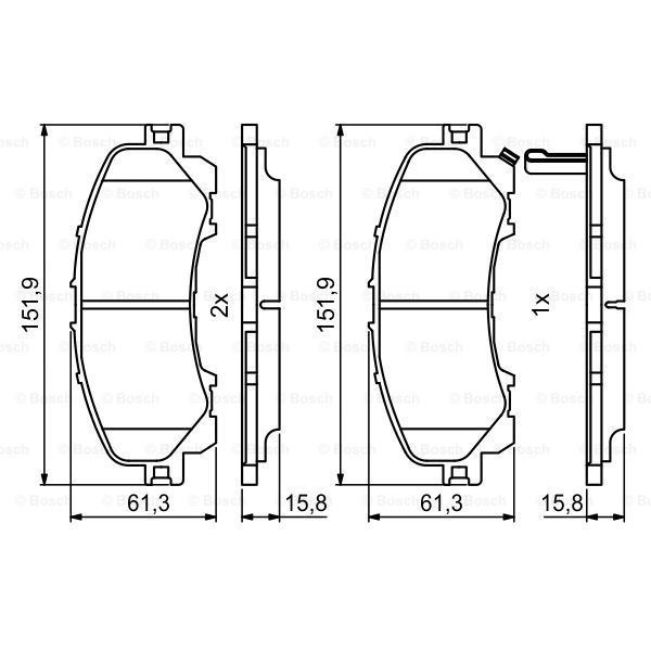 Гальмівні колодки Bosch дискові передні NISSAN/INFINITI X-Trail/Q50/Q60"F 0986494821 Харків - фото 1