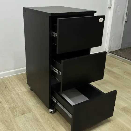 Косметологическая тумба на колесах Эльф 7 с ящиками Черный Киев