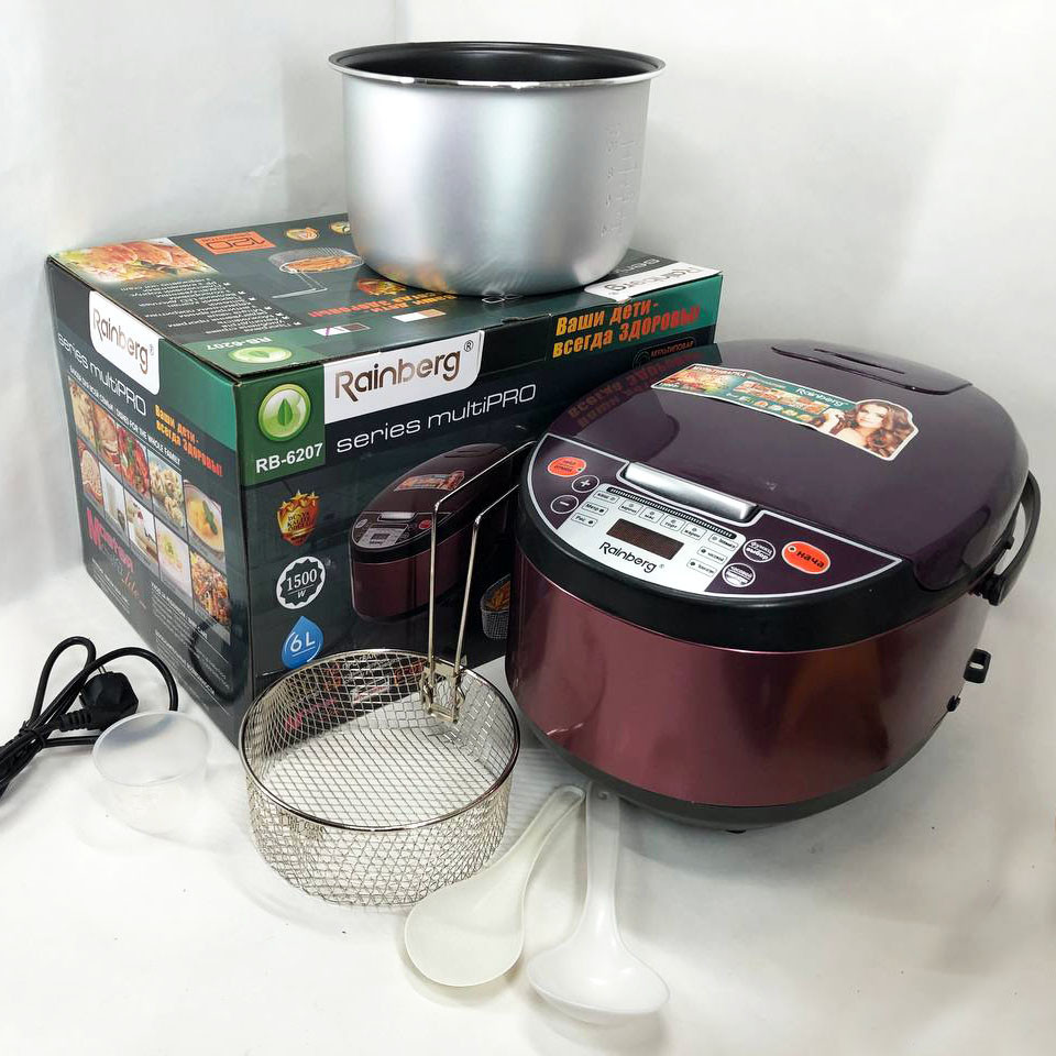 Мультиварка пароварка скороварка качественная Rainberg RB-6207 1500 Вт 6 л, Отличная мультиварка EB-56 Ивано-Франковск - изображение 9
