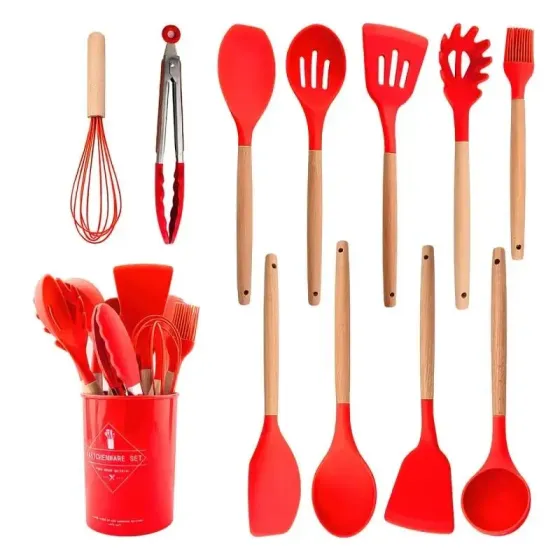 Digital Набор кухонных принадлежностей силиконовый Kitchen Set RB-2239 красный (12 предметов) Киев