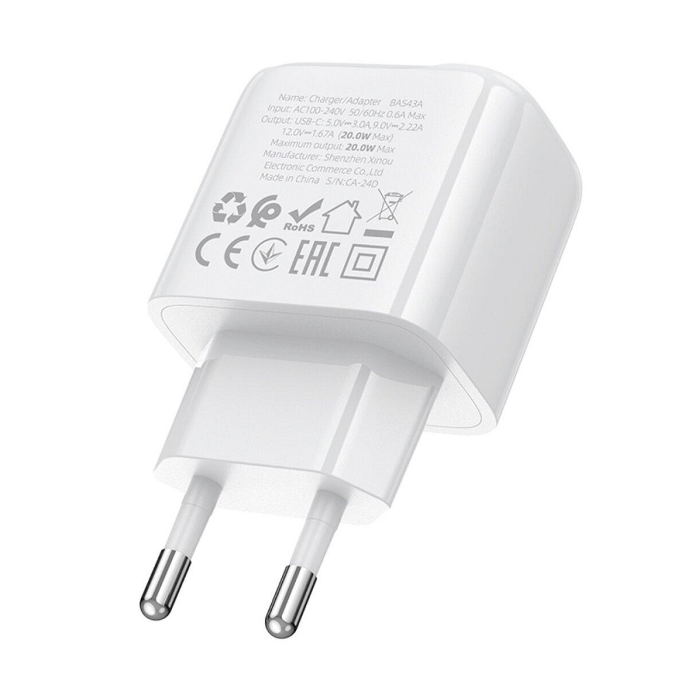 Мережевий зарядний пристрій BOROFONE BAS43A Potential single-port PD20W charger White 6941991113819 Одеса - фото 6