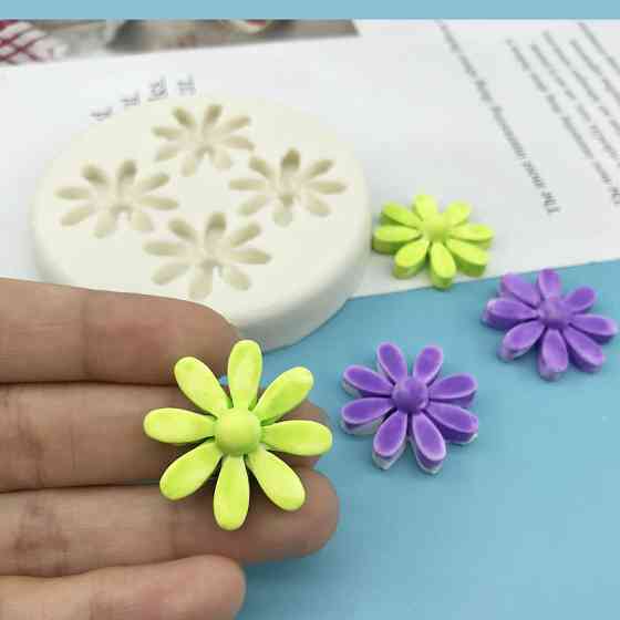 Молд силиконовый Ромашки 76 мм серый Киев