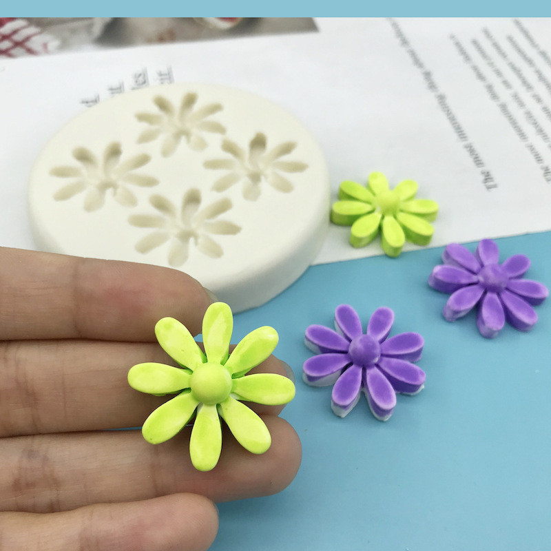 Молд силиконовый Ромашки 76 мм серый Киев - изображение 6