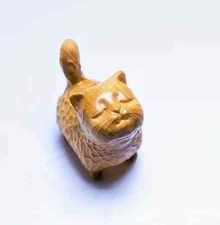 Деревянная фигурка кот 4 см, декоративная статуэтка кота из дерева Киев