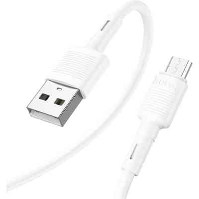 Дата кабель USB 2.0 AM to Micro 5P 1.0m 2.4A PVC X83 white HOCO (6931474770899) Вінниця