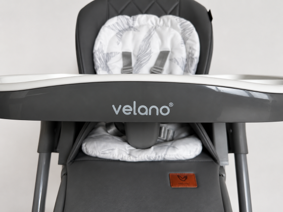 Стул детский для кормления Velano Movio (2 в 1) с функцией качели Черный Киев