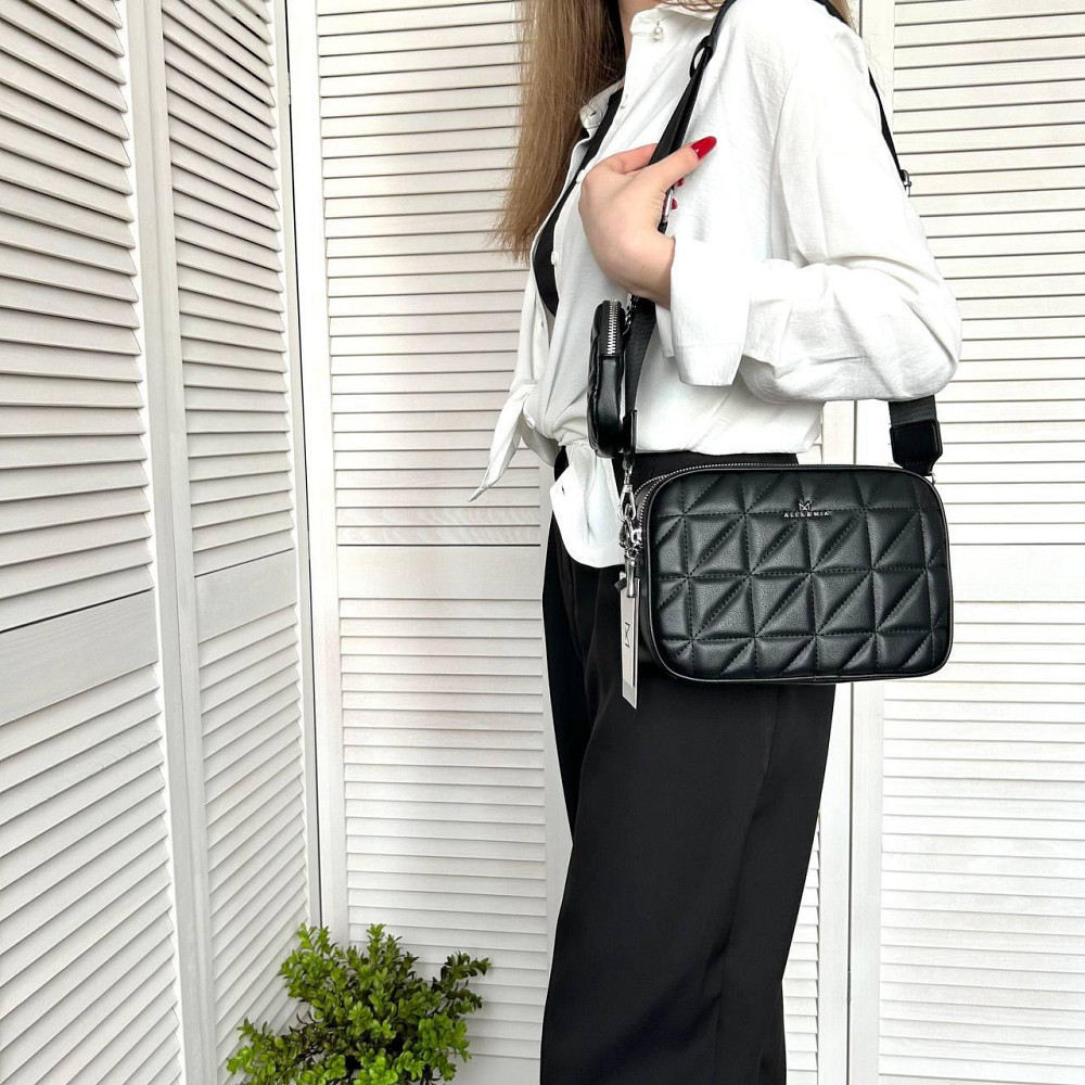 Брендова жіноча сумка крос-боді. Жіноча чорна сумка маленька через плече. 8862 Київ - фото 9