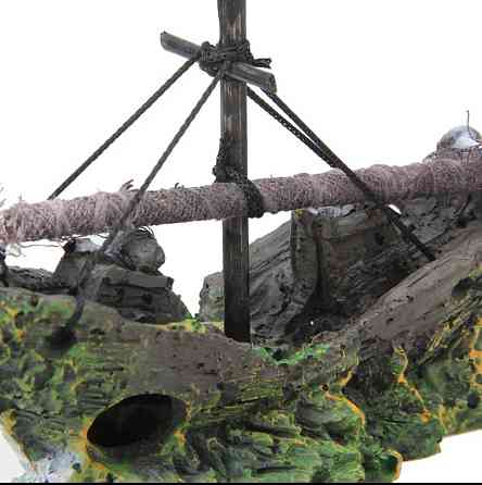 Декор для акваріума Затонувший кораблик 12 на 10 на 5 см різнобарвний Київ