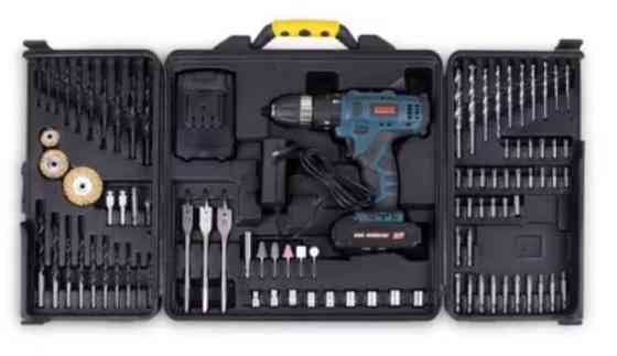 SR-040 Набор Аккумуляторных Шуруповертов 24V с 2 АКБ, Быстрой Зарядкой и 94 Аксессуарами в Кофре (18+1 режим) Одесса