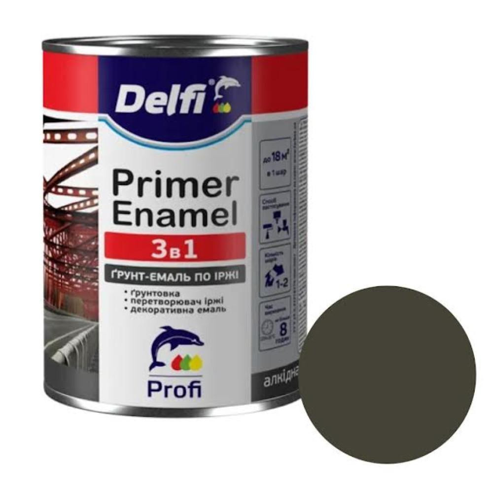 Грунт-емаль по іржі 3 в 1, хакі матова, ТМ «Delfi» - 0,9 кг Харків - фото 2