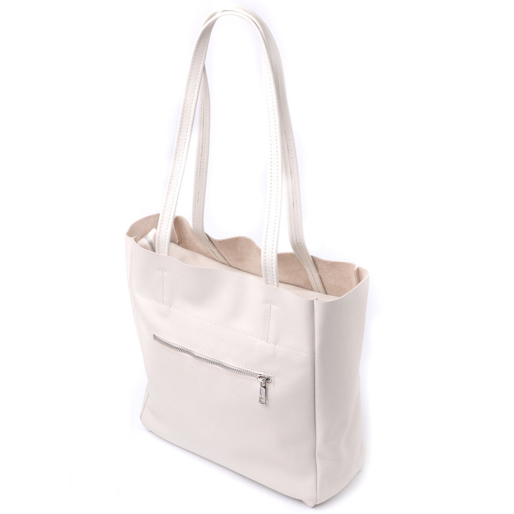 Містка сумка-шоппер з натуральної шкіри Бежева (SHVIGEL) Київ - фото 12