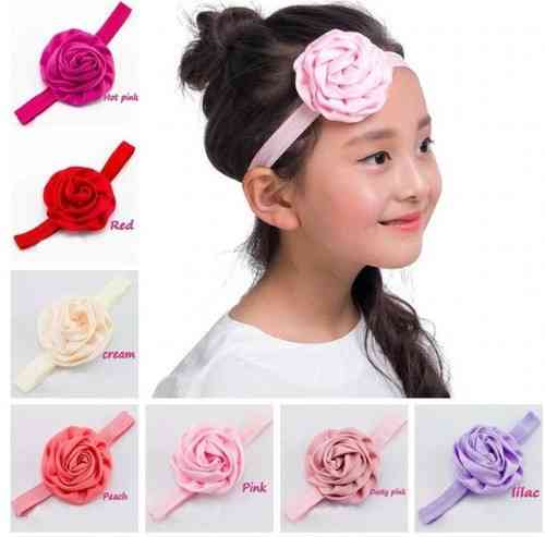 Пов'язка дитяча з трояндочкою коричнева - квітка 8см, окружність 36-52см Київ