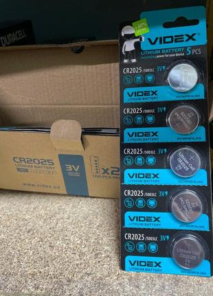 Батарейка CR2025 Videx 3В 5шт для часов и пультов Киев