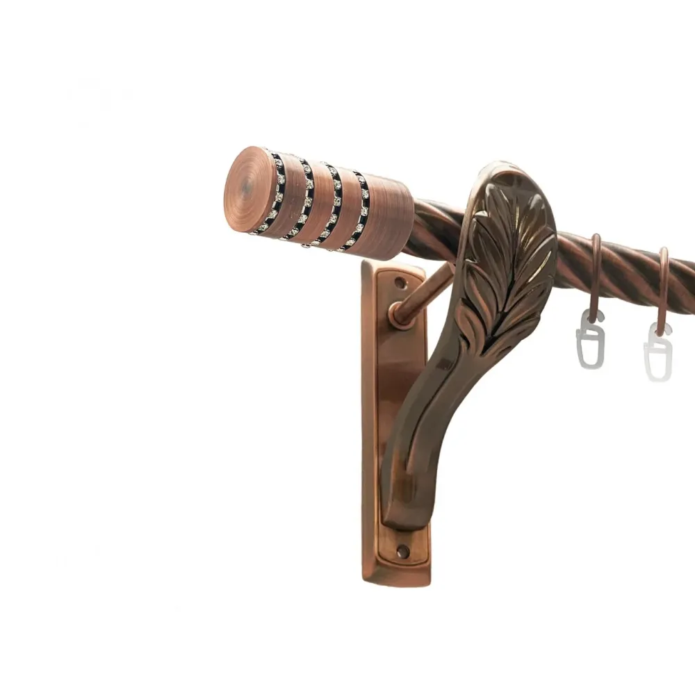 Карниз Orvit Барамелла металевий однорядний ретро скручена труба кільце металеве Мідь 25 мм 160 см (00-00021787) Львів - фото 1