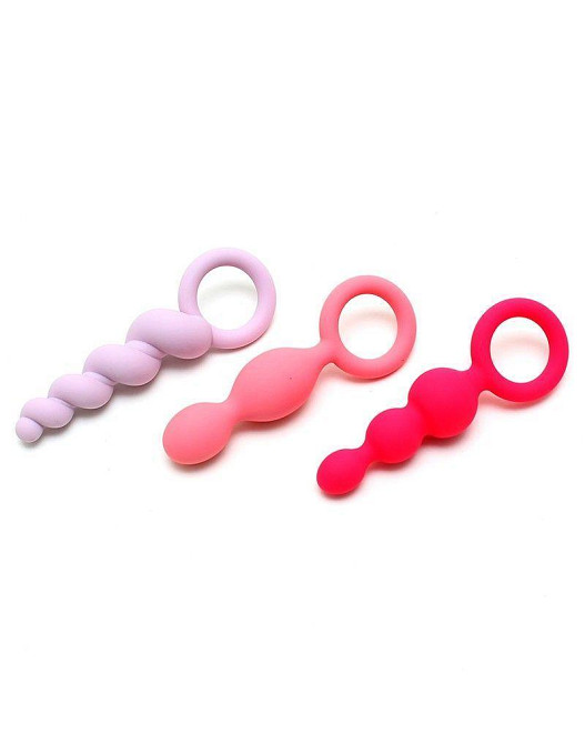 Набор анальных игрушек Satisfyer Plugs colored (set of 3) - Booty Call, макс. диаметр 3 см Sex Aura Киев - изображение 2