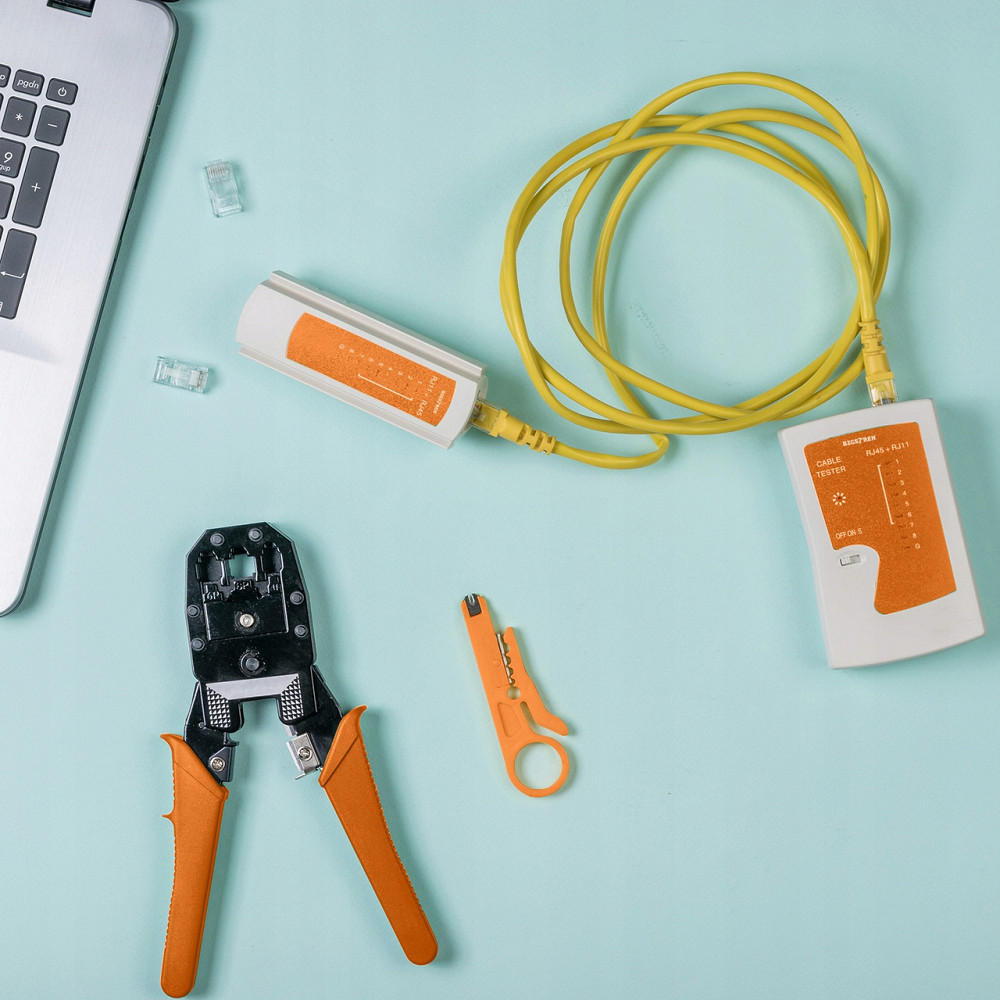 Тестер кабелю RJ45 RJ11, мережевий комплект інструментів з чохлом Bigstren (25835) Нововолинськ - фото 9