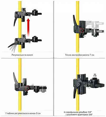 Штанга для лазерного уровня регулируемая, стойка телескопическая 4.4 м (598829600) Киев