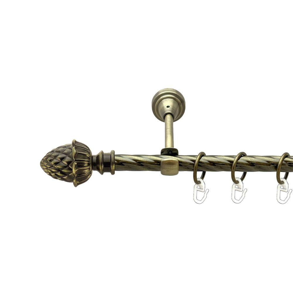 Карниз Orvit Цинара металевий однорядний відкритий скручена труба кільце металеве Антик 16 мм 160 см (00-00022413) Львів - фото 1