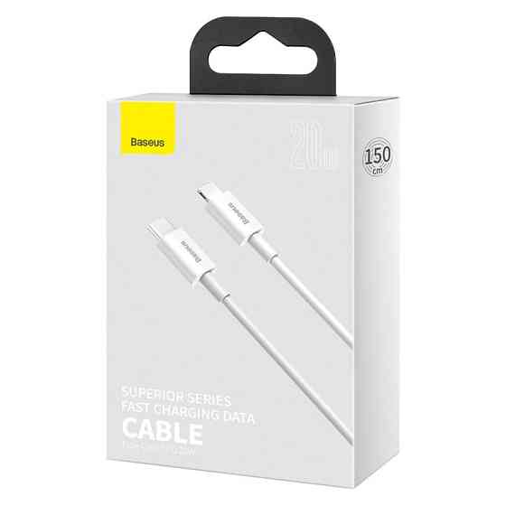Кабель Baseus Superior Series Fast Charging Data Cable Type-C to iP PD 20W 1.5m White Одеса