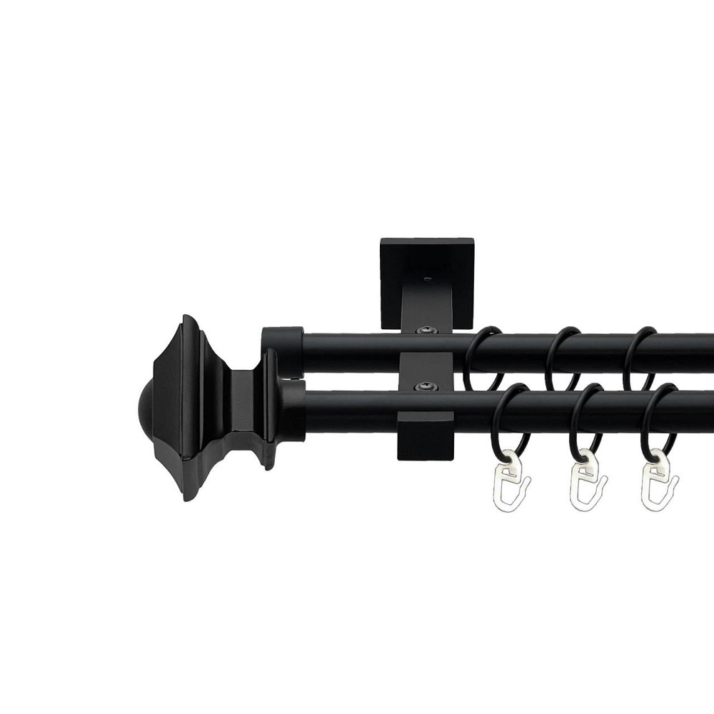 Карниз Orvit Борджеза металевий дворядний техно гладка труба кільце металеве Чорний Оксамит 19\19 мм 300 см (00-00026663) Львів - фото 1