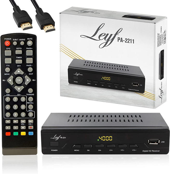 Цифровой кабельный ресивер LEYF PA-2211 DVB-C/C2 DVB-T2 Full HD HDMI USB SCART чёрный Киев - изображение 1