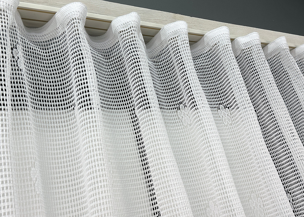 Тюль сітка VR-Textil Juli № 1871т Арка на кухню колір білий з коричневим 300х150 см (53-0155) Київ - фото 7
