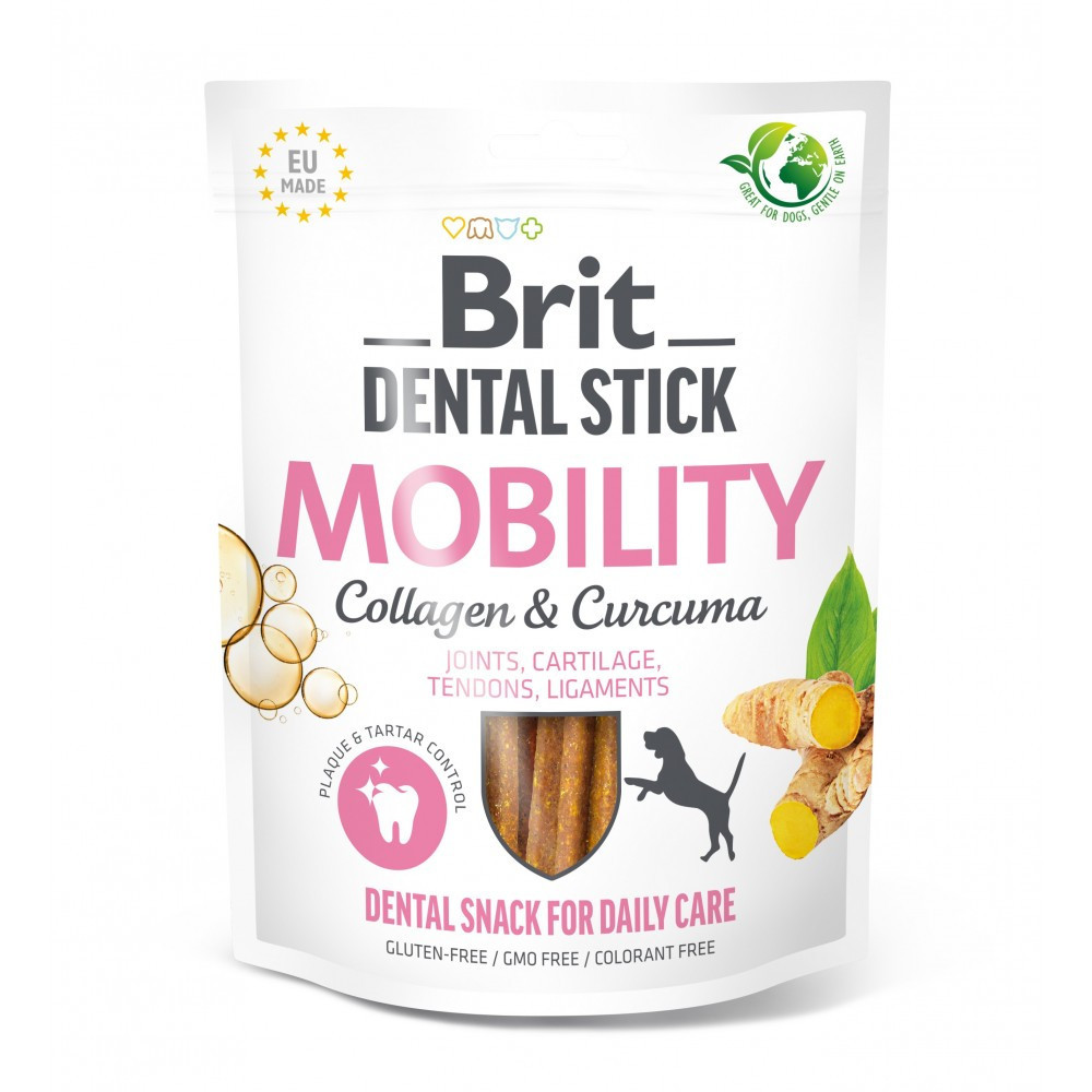 Лакомства для собак Brit Dental Stick Mobility для мобильности суставов, коллаген и куркума, 7 шт, 251 г Винница - изображение 1